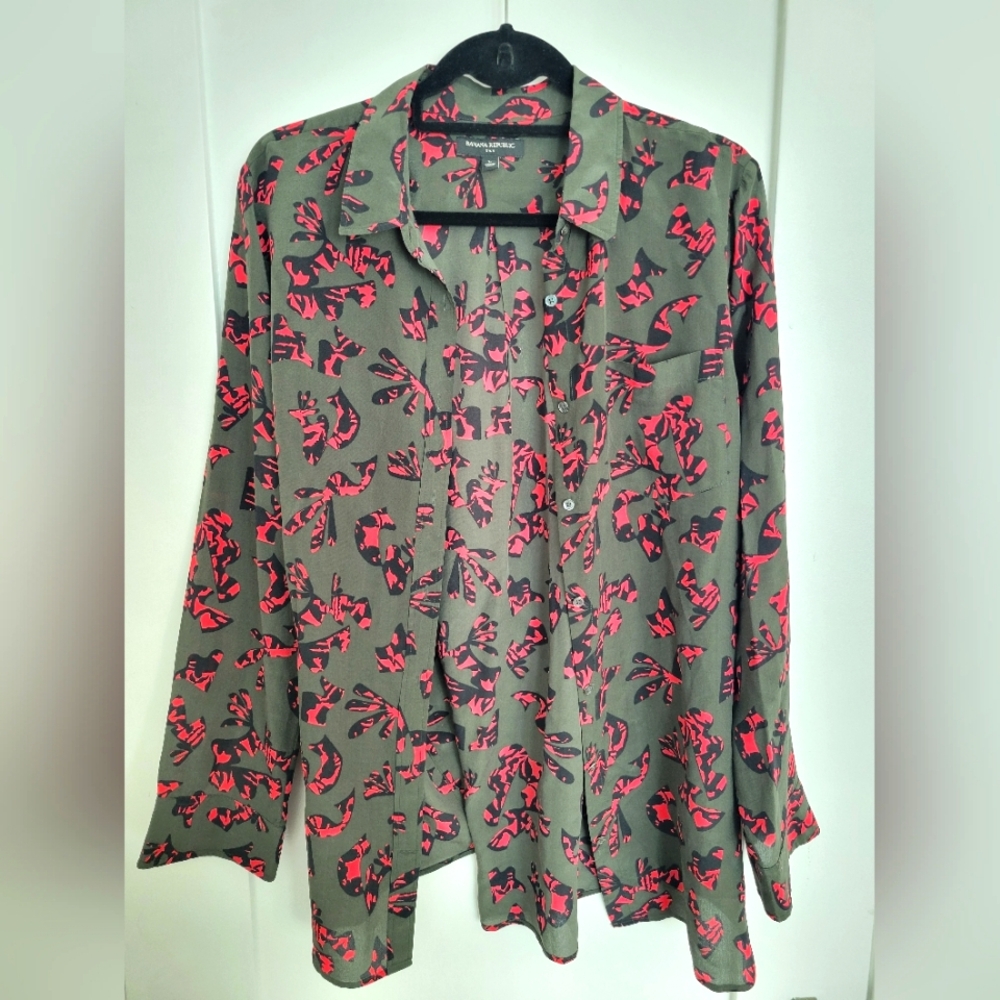 Banana Republic 100% Silk Women's Shirt sz Large